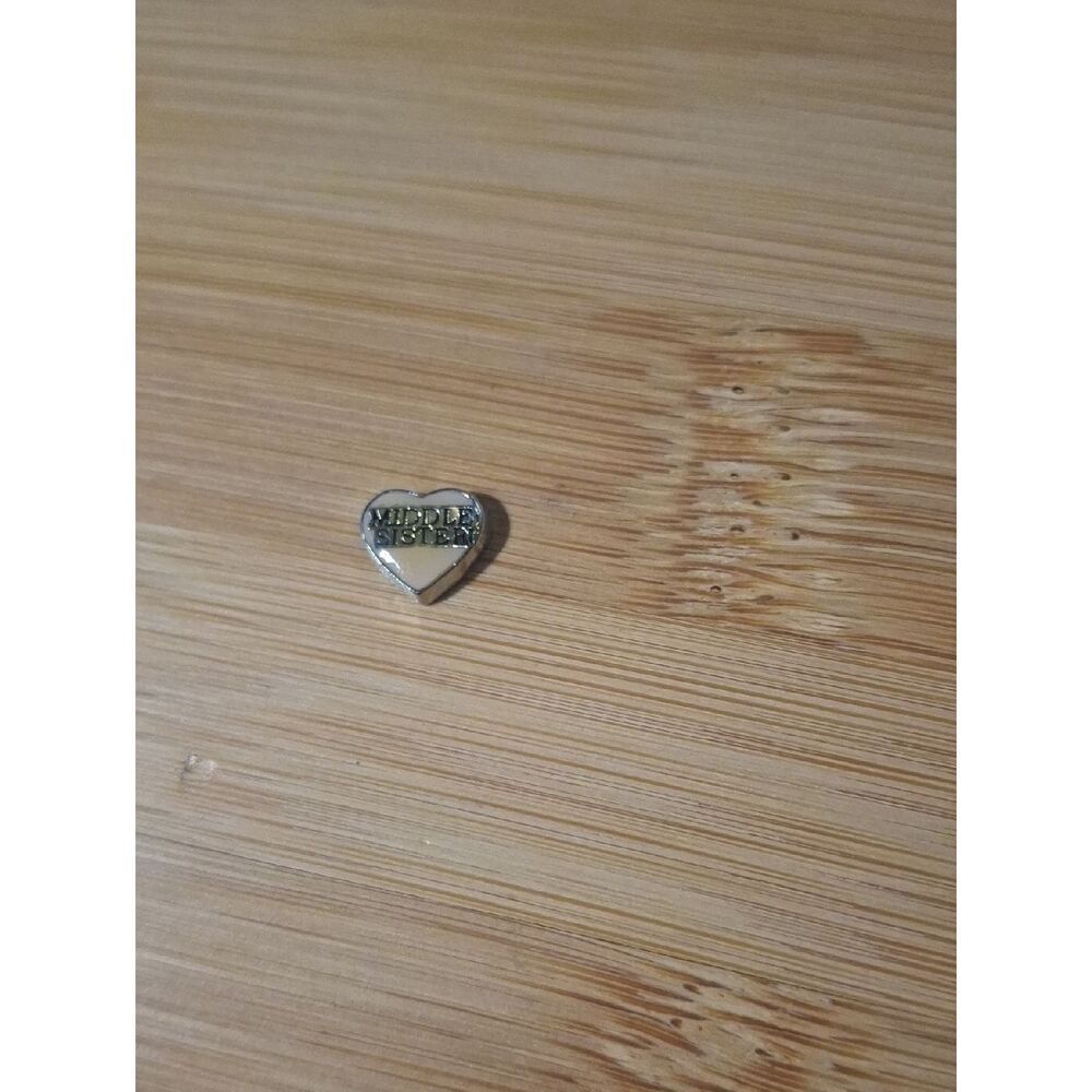 Middle Sister Heart Charm For Floating Lockets